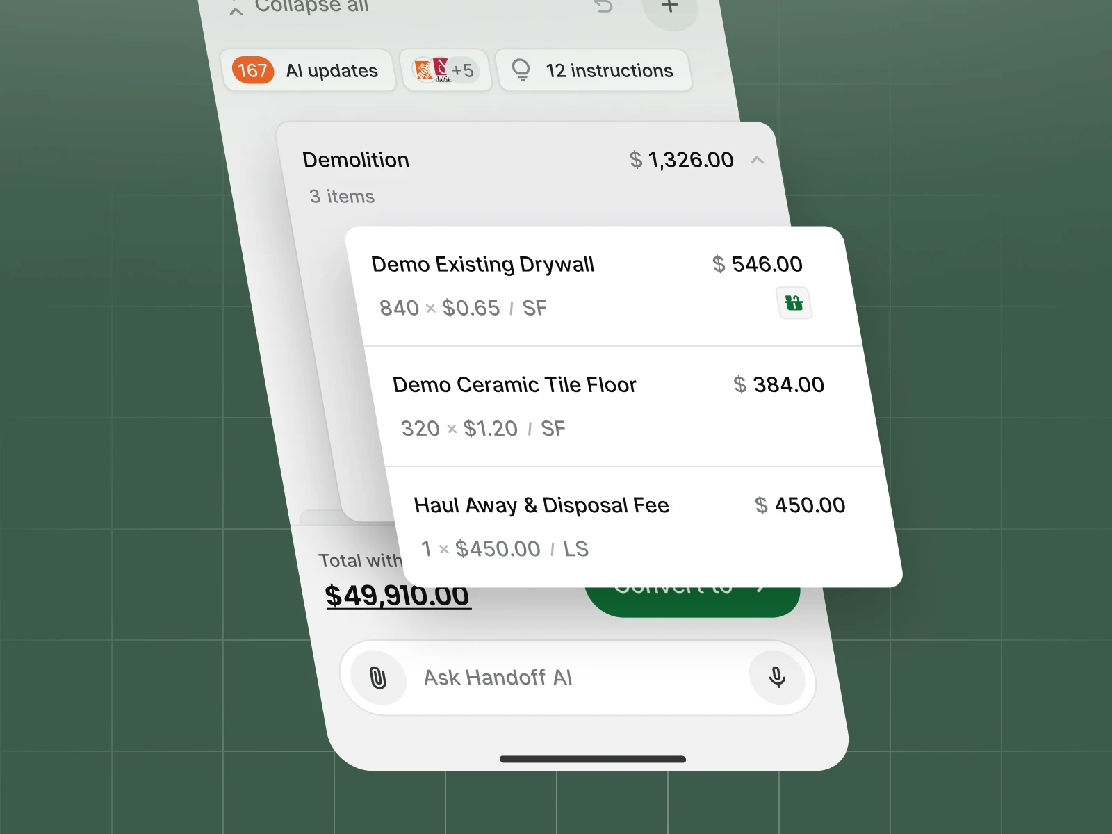 Handoff app screenshot