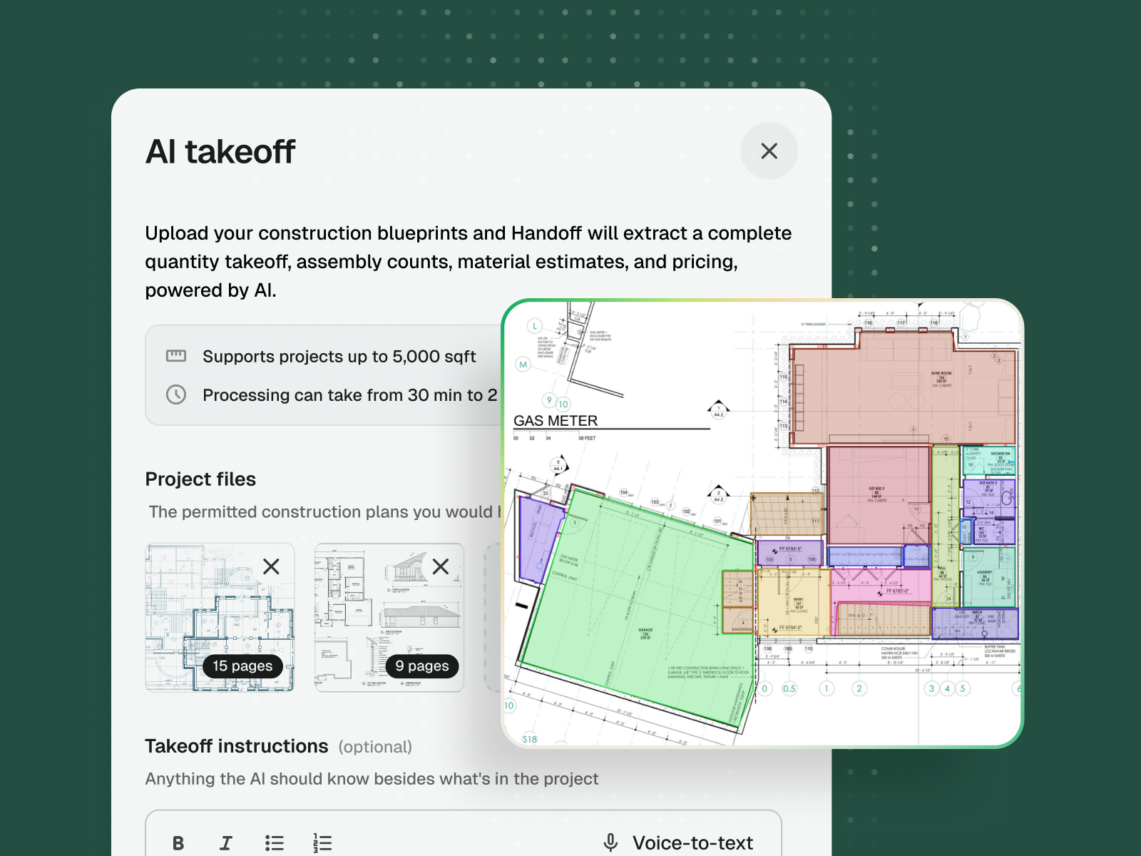 Handoff app screenshot